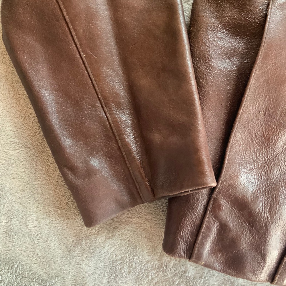 Vintage Wilsons Leather Maxima Brown Button Front Jacket Womens XL - Picture 6 of 15